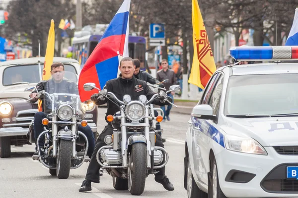 The procession, parade May 1, 2016 in the city of Cheboksary, Chuvash Republic. Russia. Bikers motorcycle club \