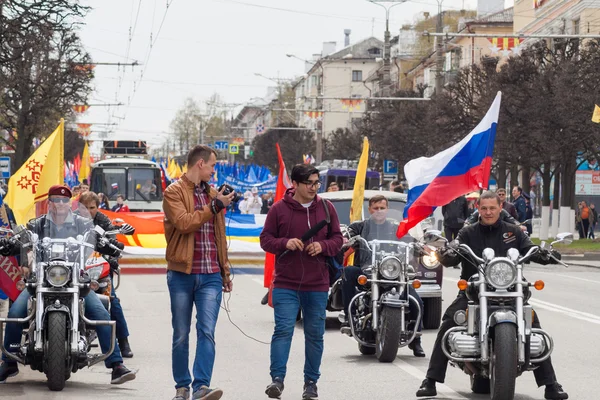 The procession, parade May 1, 2016 in the city of Cheboksary, Chuvash Republic. Russia. Bikers motorcycle club 