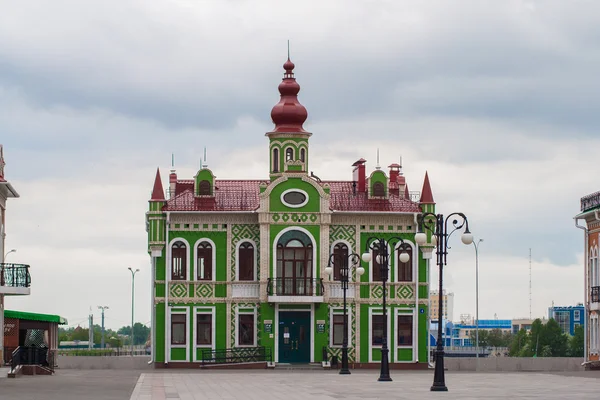 Arkhangelskaya Sloboda, beautiful, green house, built in the Flemish style. The Republic of Mari El, Yoshkar-Ola, Russia. 05/21/2016