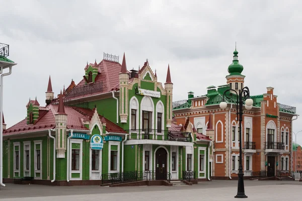 Arkhangelskaya Sloboda, beautiful, green house, built in the Flemish style. The Republic of Mari El, Yoshkar-Ola, Russia. 05/21/2016