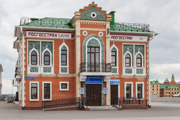 Arkhangelskaya Sloboda, beautiful building Rosgosstrakh. Built in the Flemish style. The Republic of Mari El, Yoshkar-Ola, Russia. 05/21/2016