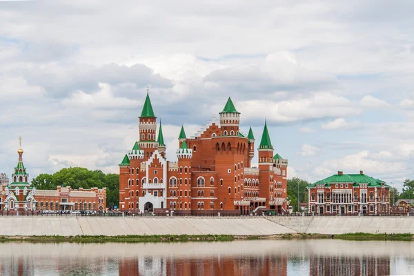 Beautiful building of the puppet theater was built in the Flemish style. Republic of Mari El, Yoshkar-Ola, Russia. 05/21/2016