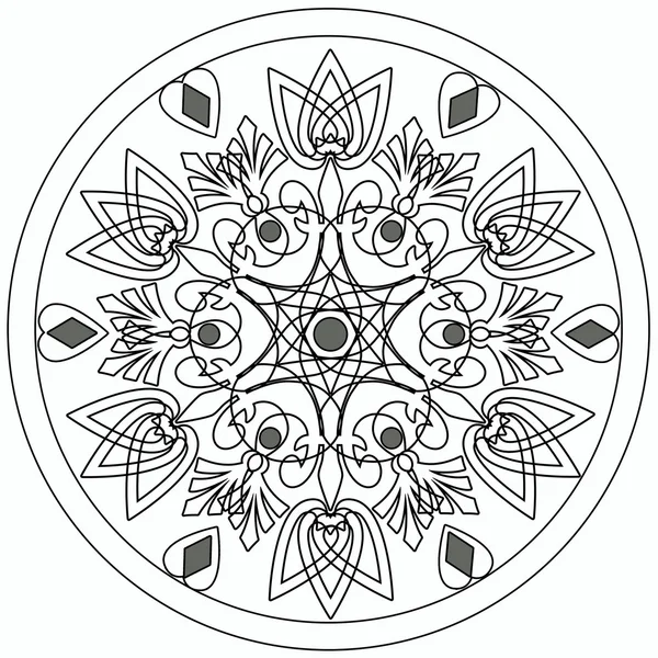 Coloring page book   ornamental elements black and white pattern illustration