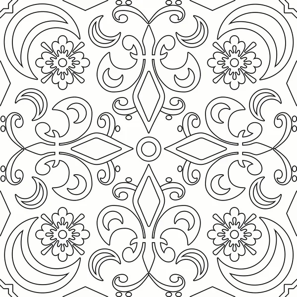 Coloring page book with decorative seamless ornamental elements  pattern illustration