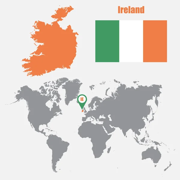 Irland karta med flagga — Stock Vektor © Dazdraperma #19602085