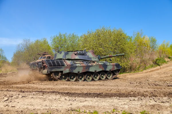 German leopard 1 a 5 tank drives on track