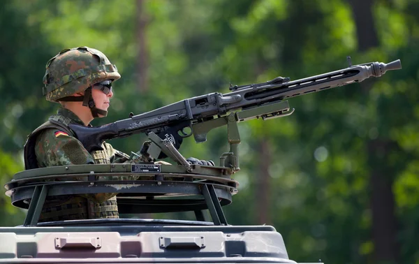 German soldier secures with machine gun