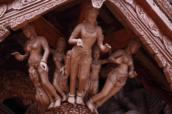 Wooden Sculpture in Sanctuary of Truth. Pattaya, Thailand