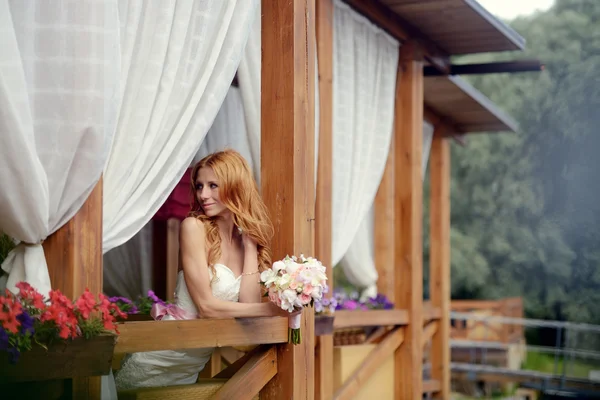 Beauty bride with bouquet