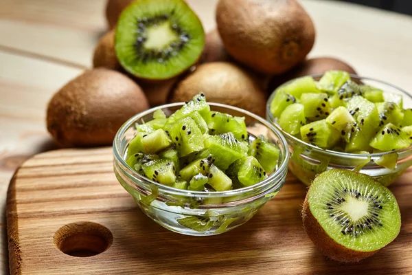 Healthy food. Tropical fruit. Whole and sliced kiwi. Kiwi fruit.
