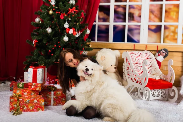 Happy family with dog