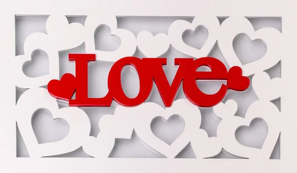 Love Box Cover White Hearts Red Letters