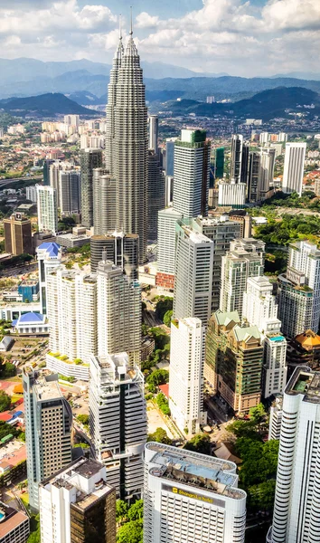 Kuala Lumpur cityscape. Bird\'s eye view, vertical panorama.