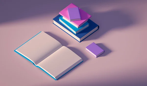Minimalistic books in pink colours