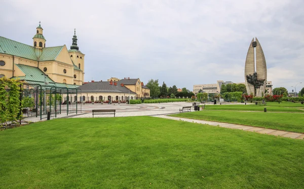 View of the public place in Rzeszow town. Poland