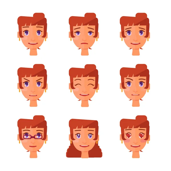 Girl emotions set