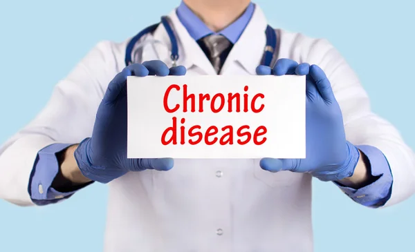 Doctor keeps a card with the name of the diagnosis - chronic disease