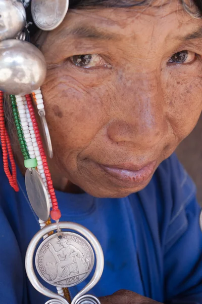 An old woman from the Akha ethnic group