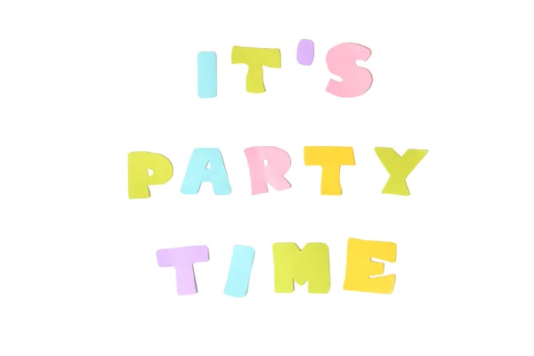 It\'s party time text on white background - isolated