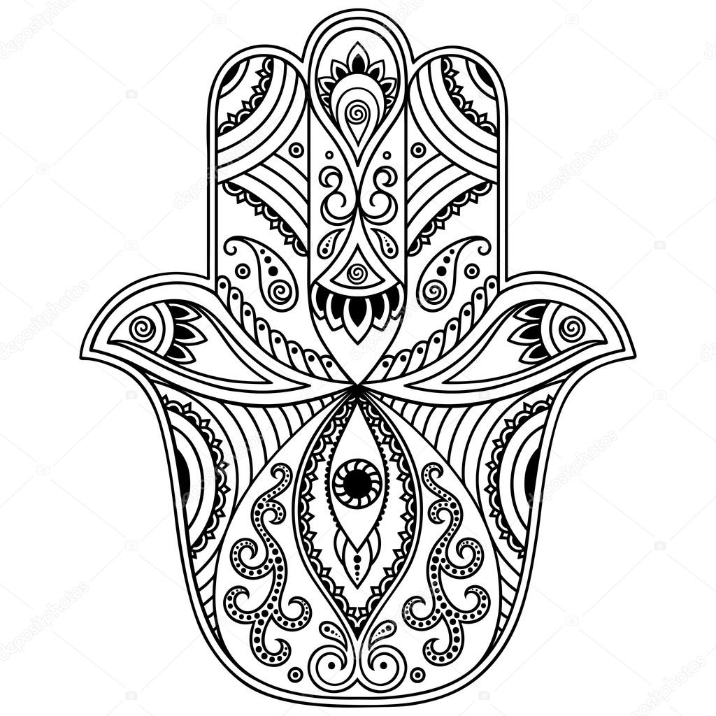 Vector hamsa hand drawn symbol — Stock Vector © rugame