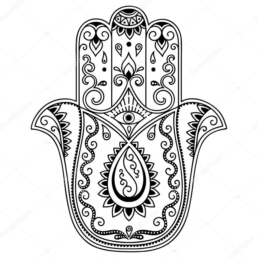 Vector hamsa hand drawn symbol — Stock Vector © rugame.tera.gmail.com