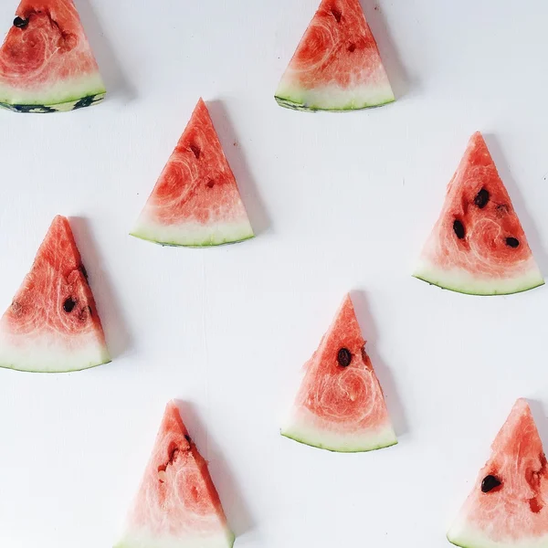 Watermelon pieces at white background