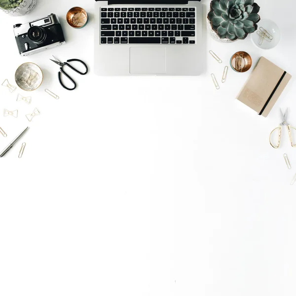 Feminine desk workspace