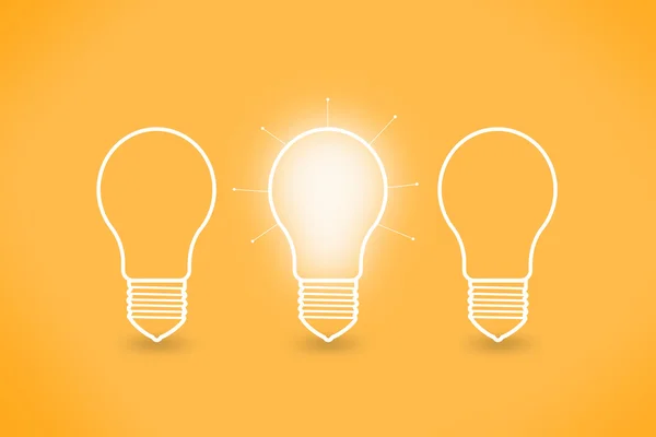 Conceptual light bulbs symbolizing ideas and creativity