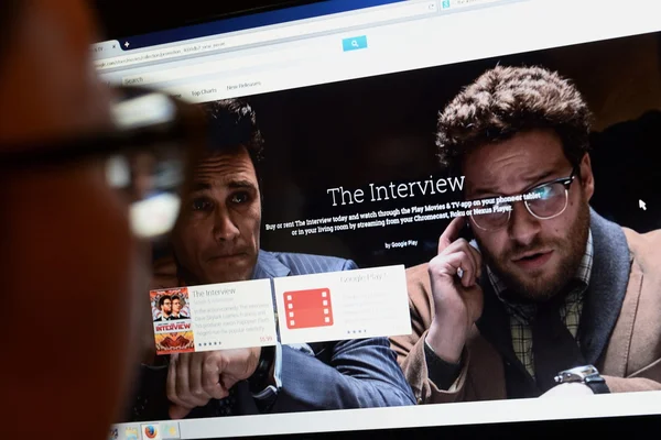 A viewer browses Google Play store for the Sony Pictures film The Interview