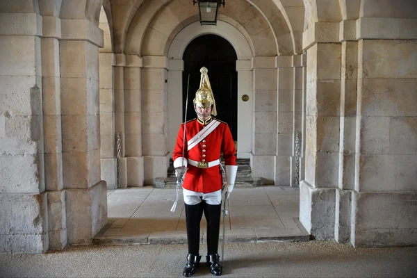 A member of the Horse Guard stands