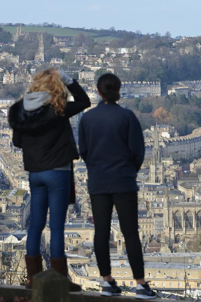 Picturesque English City of Bath from a High Vantage Point