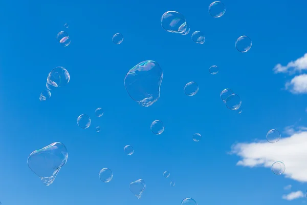 Soap bubble and blue sky
