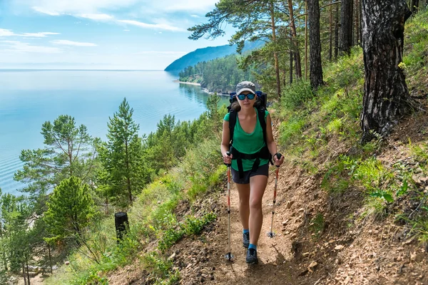 Girl travels the Great Baikal Trail