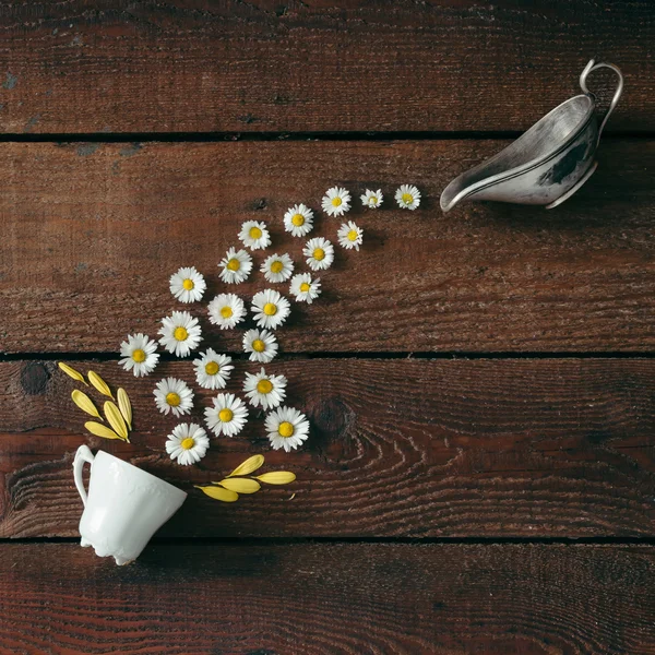 Coffee cup with flowers