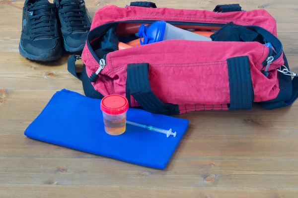 Fitness tests in a bag with things