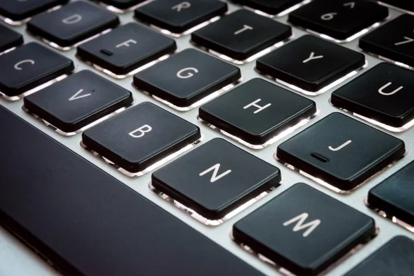 Black keys with space key on computer keyboard