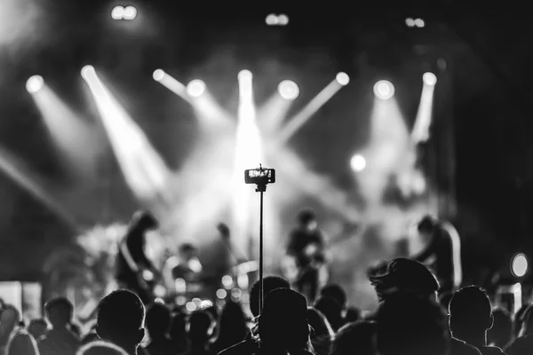 Person capturing a video at a music festival