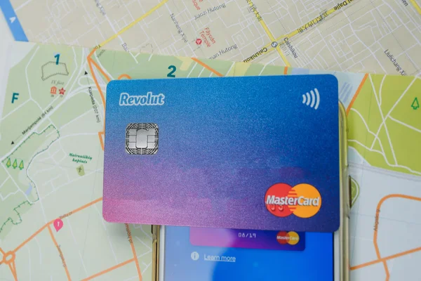 Revolut card and app on phone