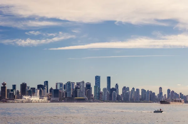 Clouds over city of Vancouver in Canada - panoramic view