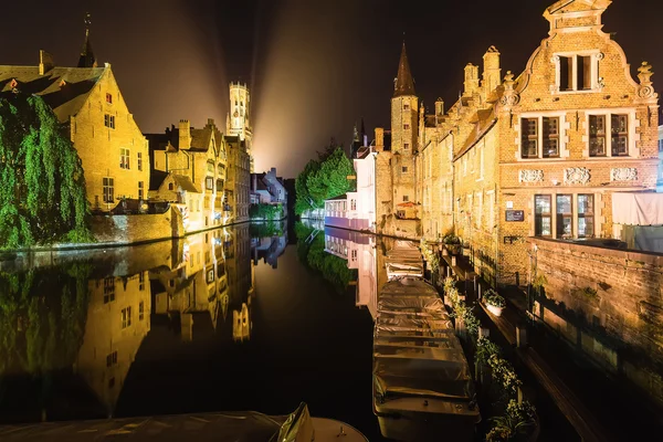 Brugge by Night Reflected in Water