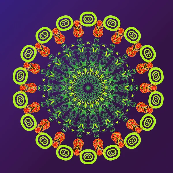 Colored mandala, a circular pattern card. sacred geometry.