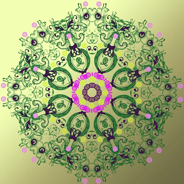 Colored mandala, a circular pattern card. sacred geometry.