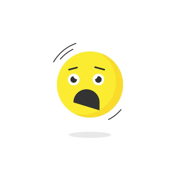 Fear emoticon face icon isolated, scared emotion, terrified emoji vector