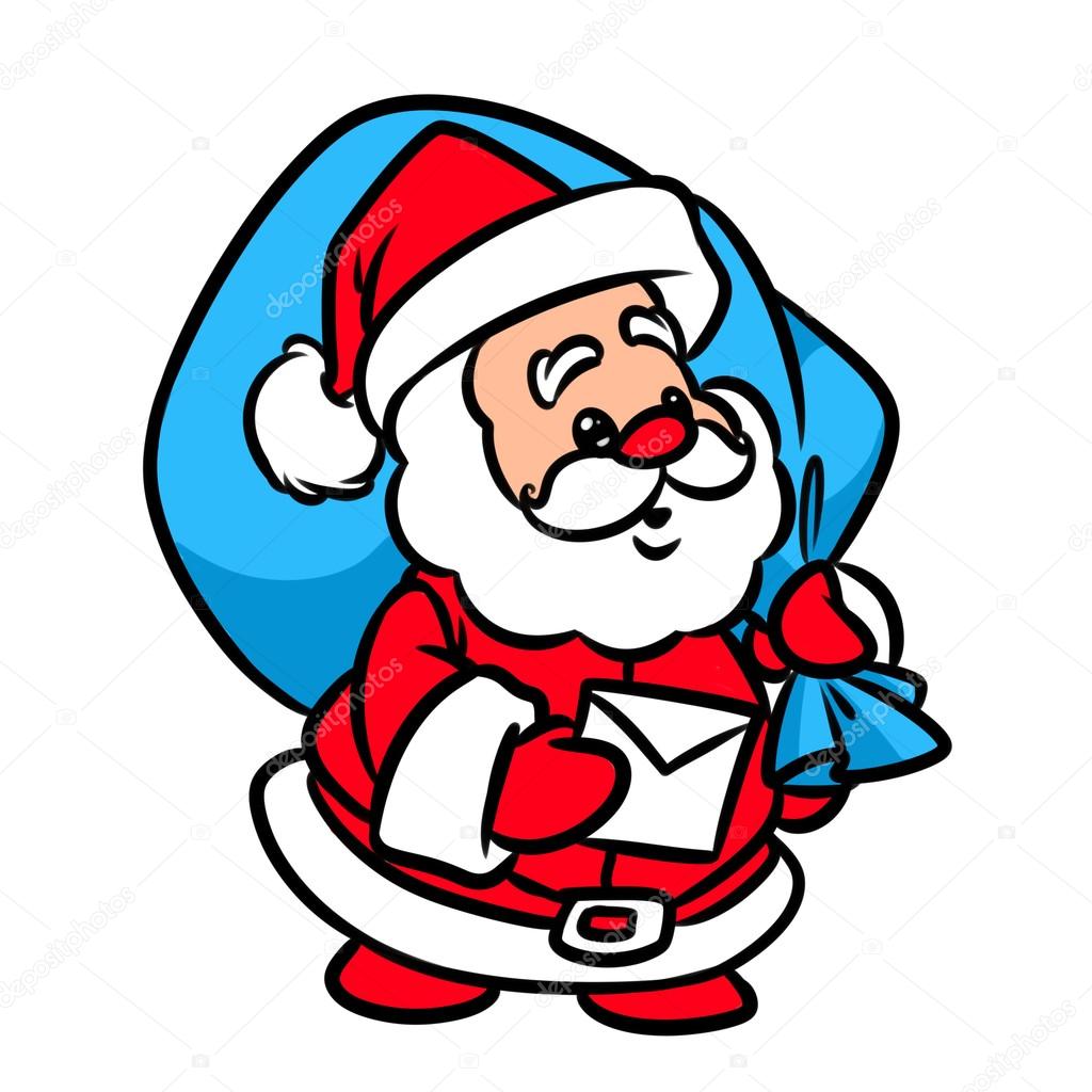 Dibujos Animados De Carta De Navidad Santa Claus — Foto De