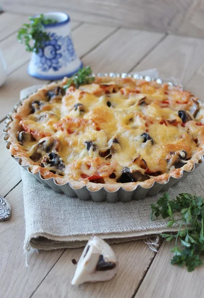 Vegetable pie with vegetables and cheese