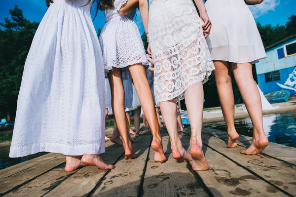 A group of girls on the dock