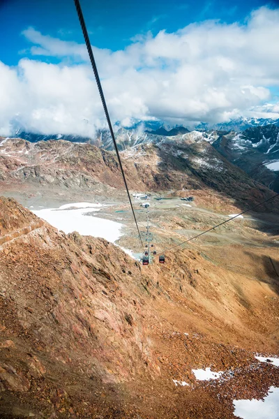 View from aerial tram in Austria mountains