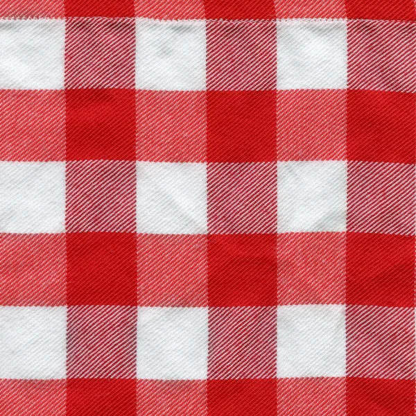 Fabric tablecloth in red and white check