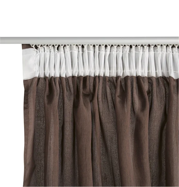 Fragment of the brown curtain with mount