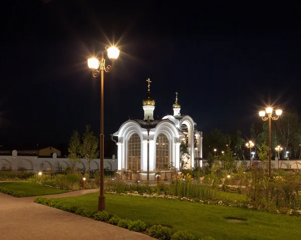 Orthodox temple complex. Architectural lighting.